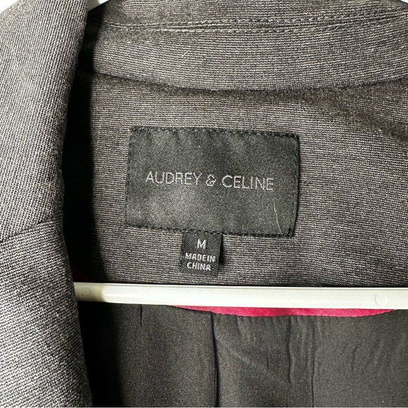 Audrey & Celine women’a‎ single button blazer gray size medium - Picture 3 of 4